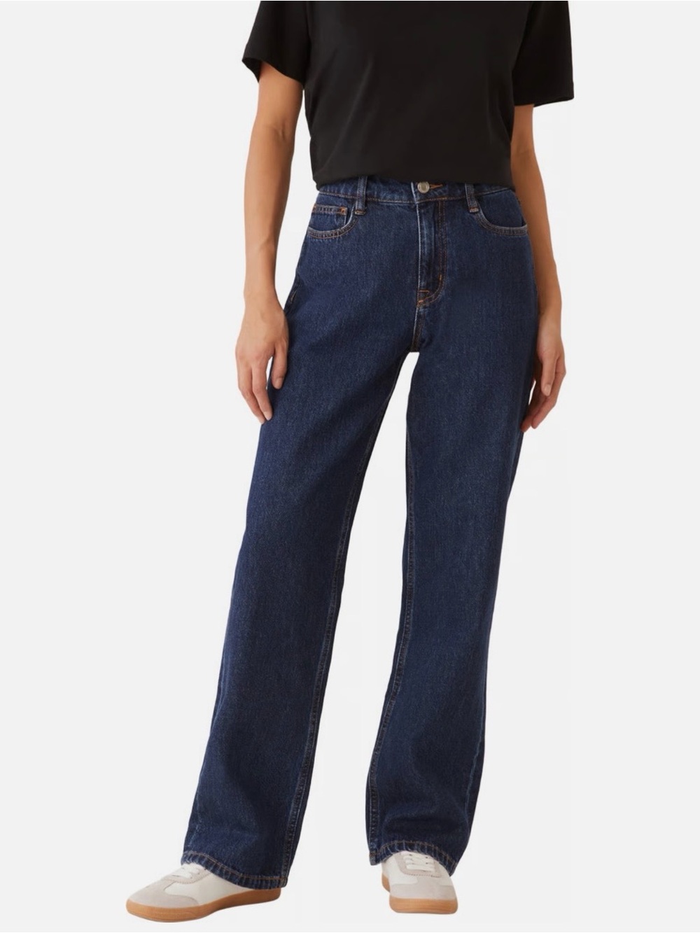 Frank & Oak The Courtney Loose Fit Jeans - Dark Blue